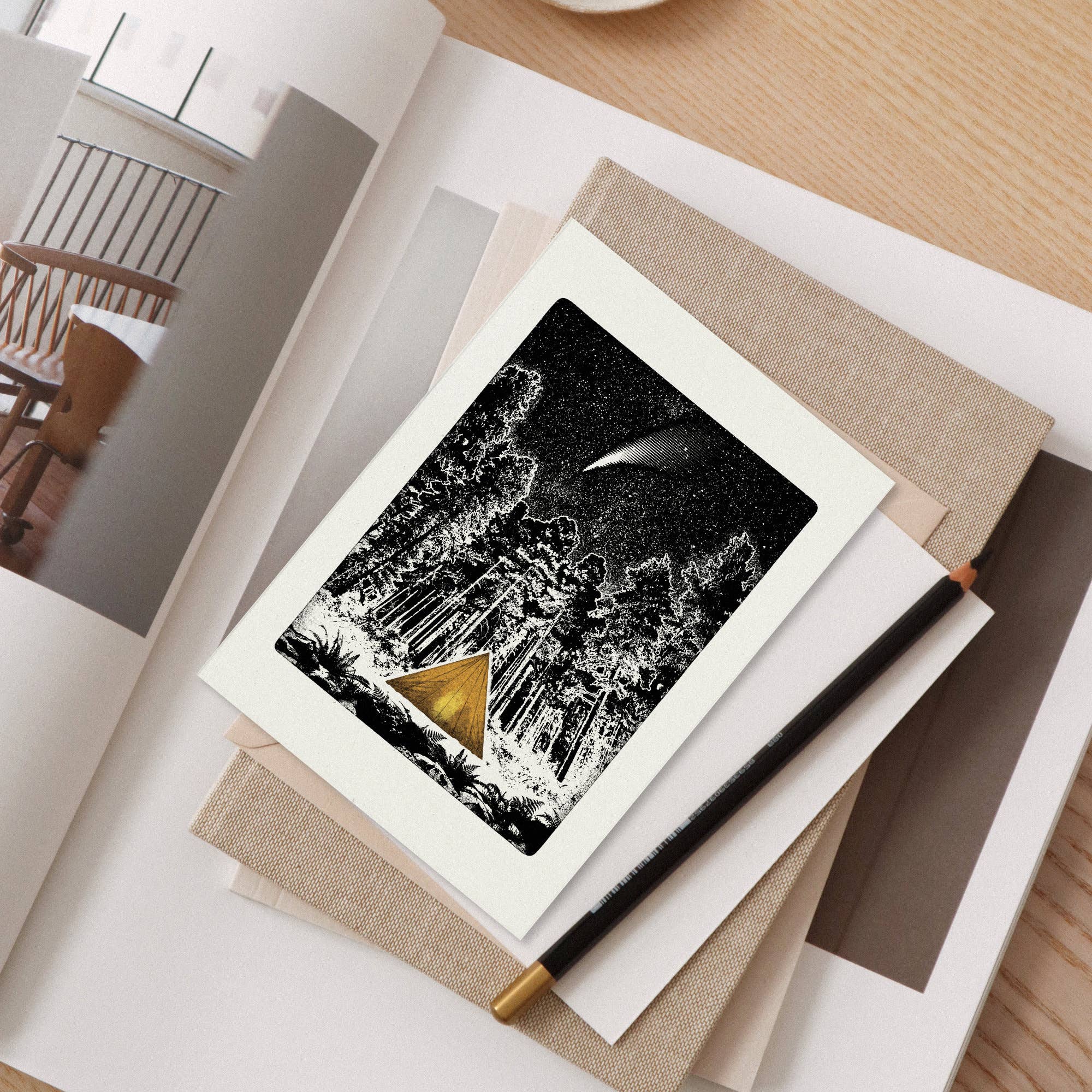 Luke Holcombe Studio - Wholesale Everyday Greeting Card - Starry Night Individual Card (A6) Shooting Star Camping6