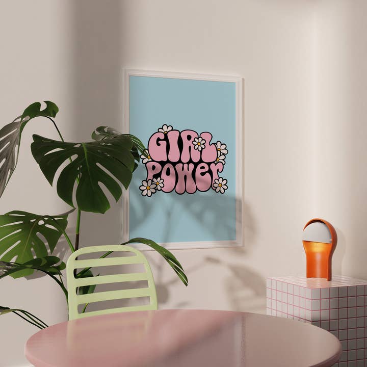The Happy Badger - Wholesale Art Print - Girl Power Print - Bedroom Wall Art - Colourful Home Decor
