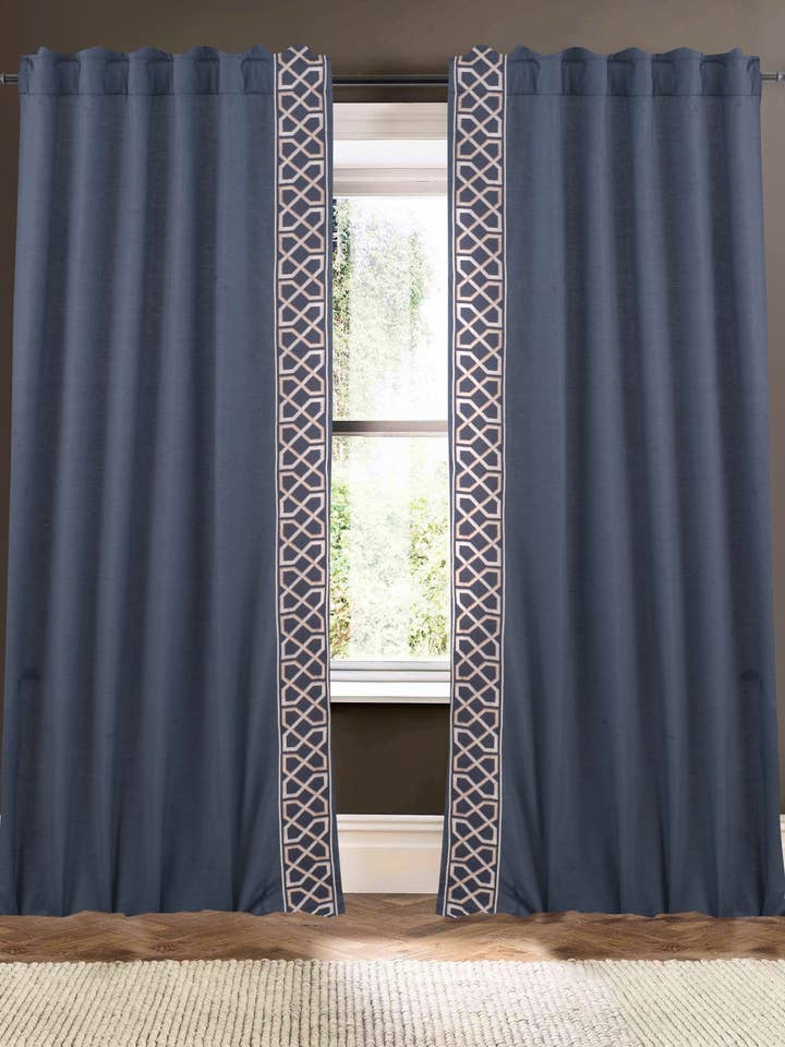 Lounge Ombre Blau 108" Leinen-Baumwoll-Mischung Vorhang für den Großhandel von Creative Threads, Inc.