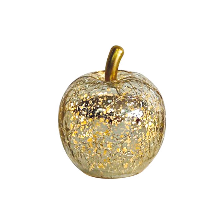 Mini LED æbledekoration i antikguld med batterier D7 H9cm for engroshandel hos Opjet Paris
