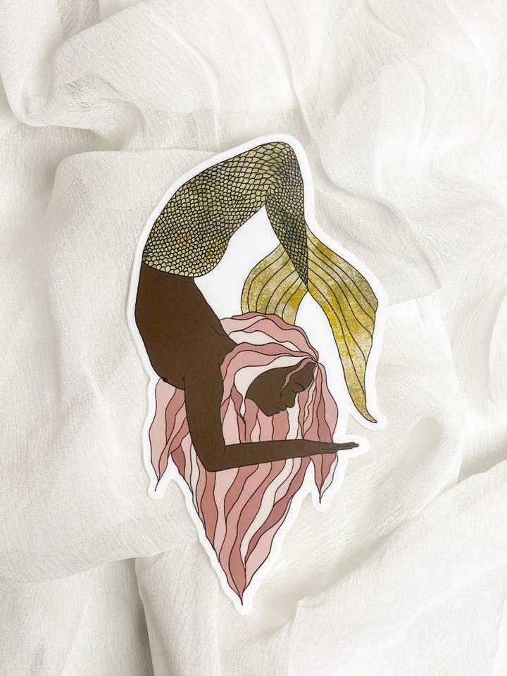 yoga mermaid sticker for wholesale by Fiercen Designs