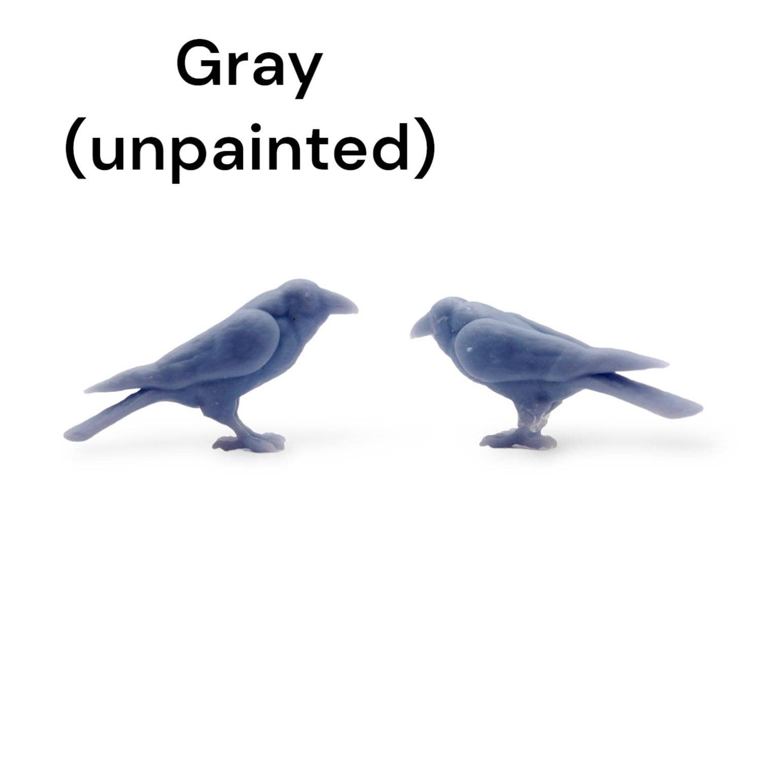 The Scale Grail - Wholesale Decorative Figurine - Miniature Raven - 1:12 scale mini black birds sized for horror diorama, dollhouse, arts and crafts replica animal avian crow (Set of 2)6
