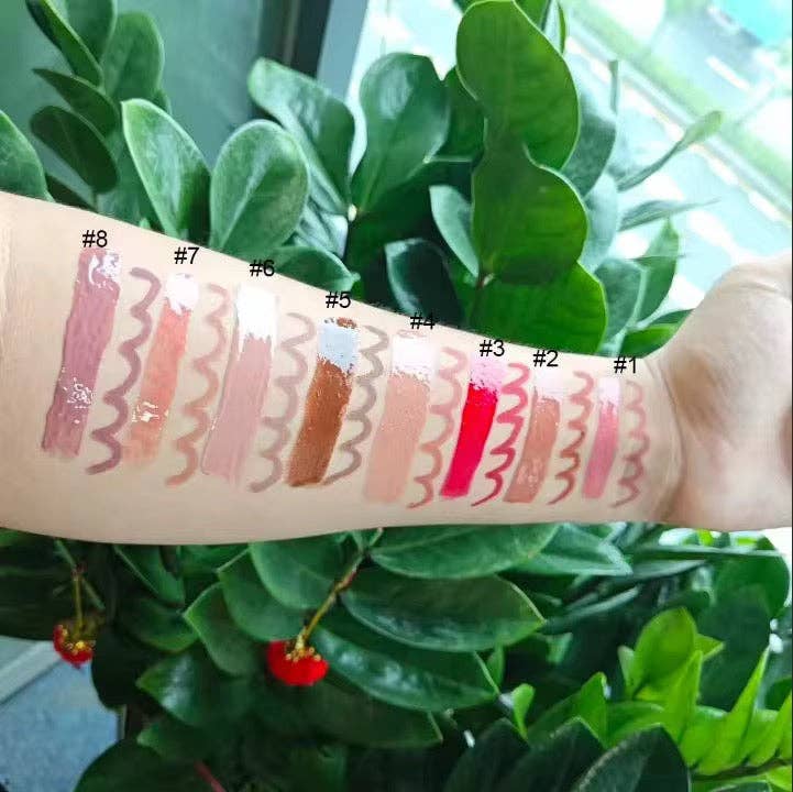 Deegoddesswholesale – wholesale Lip-gloss – 50 Sets Private Label Brown Square Tube Lip Gloss Kit3