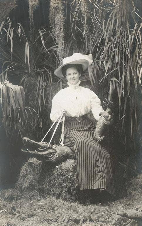 Found Image Press - Wholesale Sticker - Sticker AA-94 Woman with Alligator0