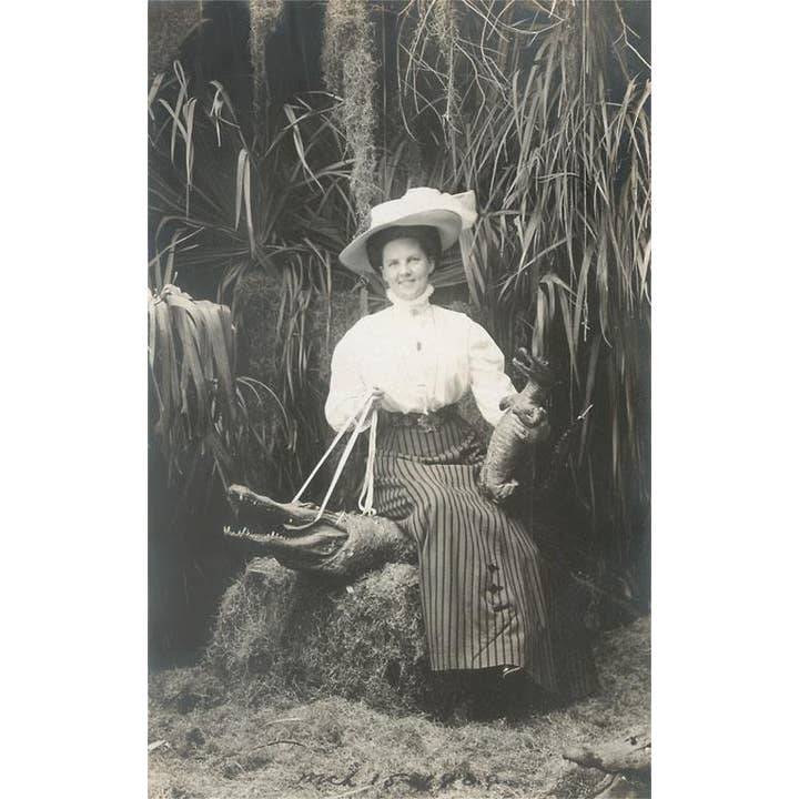 Found Image Press - Wholesale Sticker - Sticker AA-94 Woman with Alligator