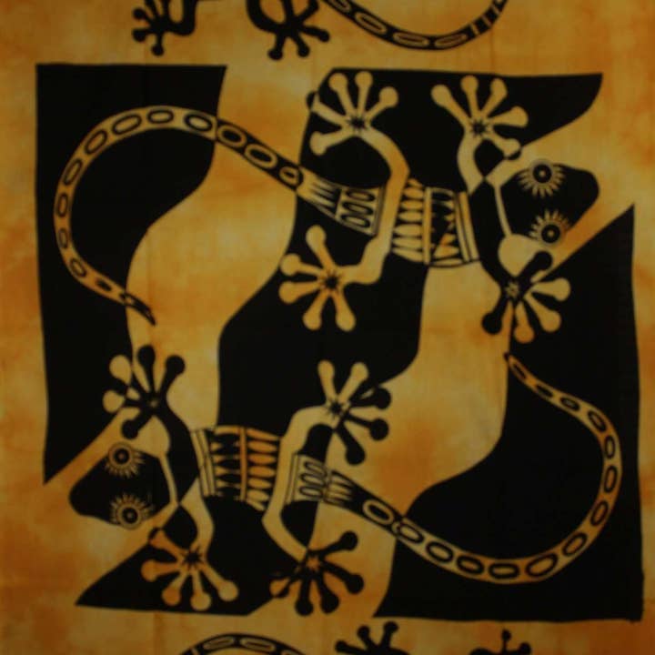 Arazzo Tribal Salamander Arancione per la vendita all'ingrosso da parte di Wild Lotus