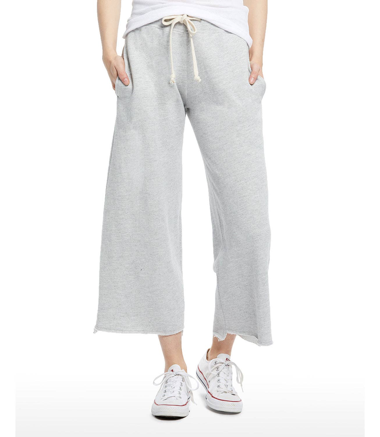 HEATHER GREY Women's Tri-Blend French Terry Flare Pant for wholesale on Faire1