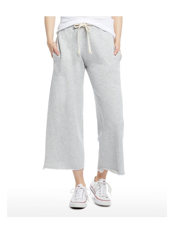 HEATHER GREY Women's Tri-Blend French Terry Flare Pant for wholesale on Faire1