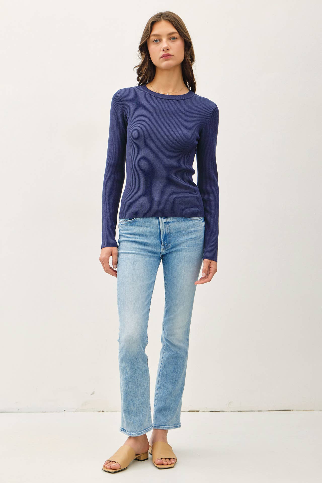 Be Cool - Wholesale Knit Sweater - Women's - CLASSIC CREWNECK LONG SLEEVE RIB SWEATER 19