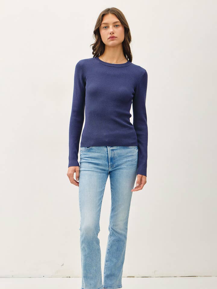 Be Cool - Wholesale Knit Sweater - Women's - CLASSIC CREWNECK LONG SLEEVE RIB SWEATER 19