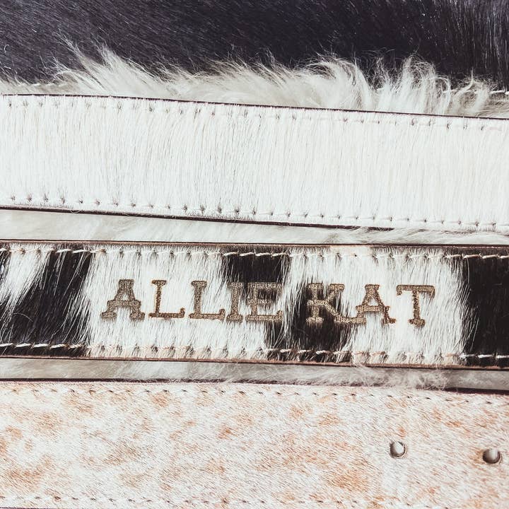 The Sterling Gypsy - Wholesale Belt - Women's - Custom Farm Brand Name/Initials/Monogram Cowhide Western Leather Belt with silver buckle and tip2