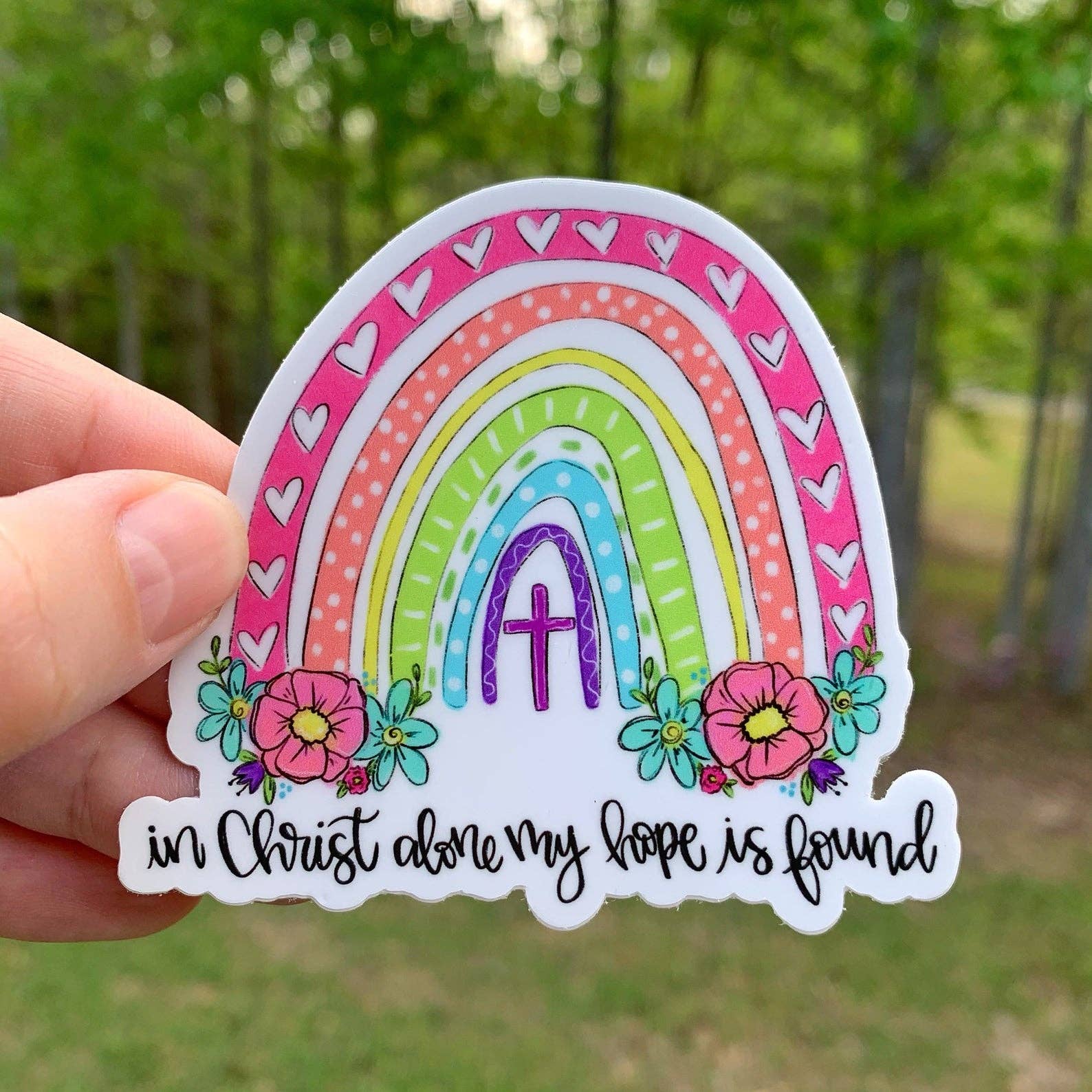 Painted Skies - Wholesale Sticker - In Christ Alone Rainbow Sticker