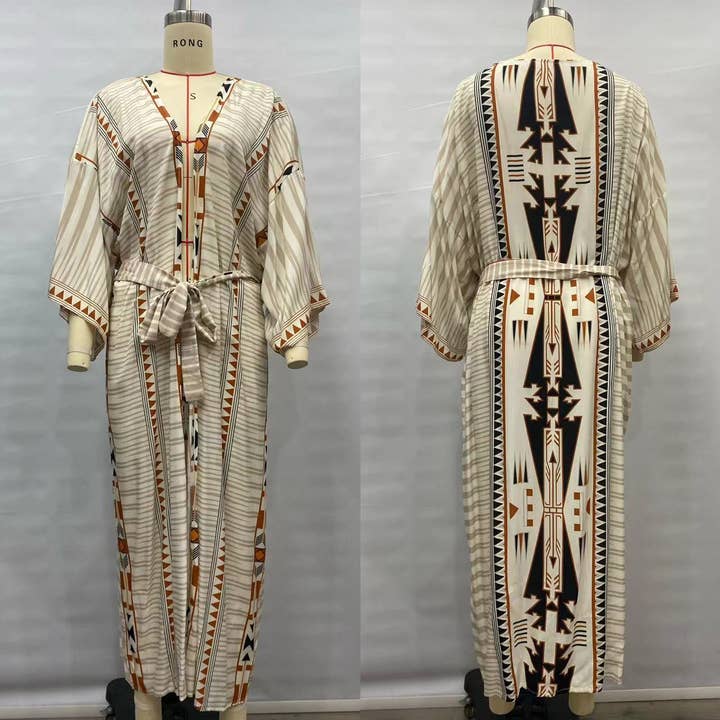 Rosa Clothing - Wholesale Kimono - Women's - Bohemian Geometry Printed Kimono2