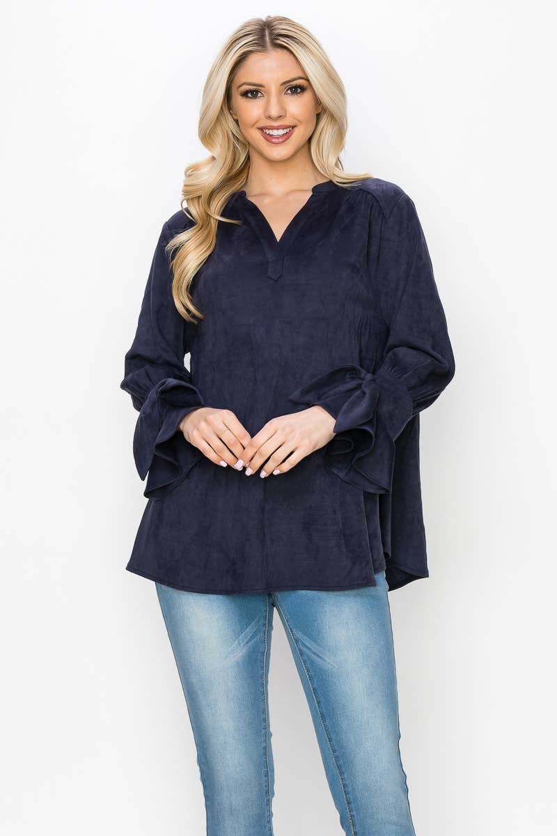 Joh Apparel - Wholesale Blouse - Women's - Abia Stretch Suede Top1