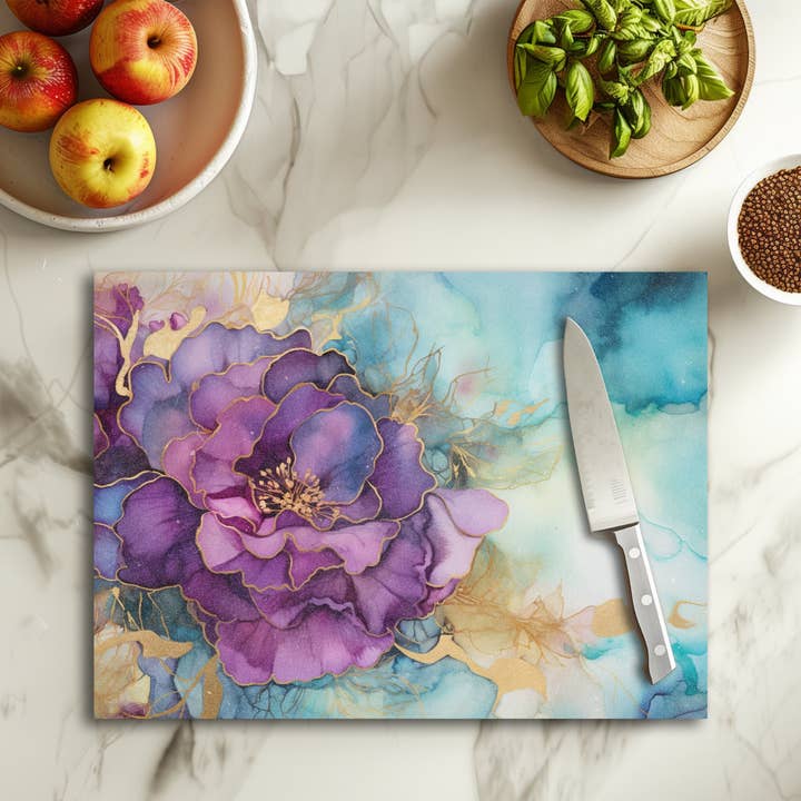 Fernville Creations - Wholesale Cutting Board - Tempered Glass Cutting & Serving Board with Kitchen Decor