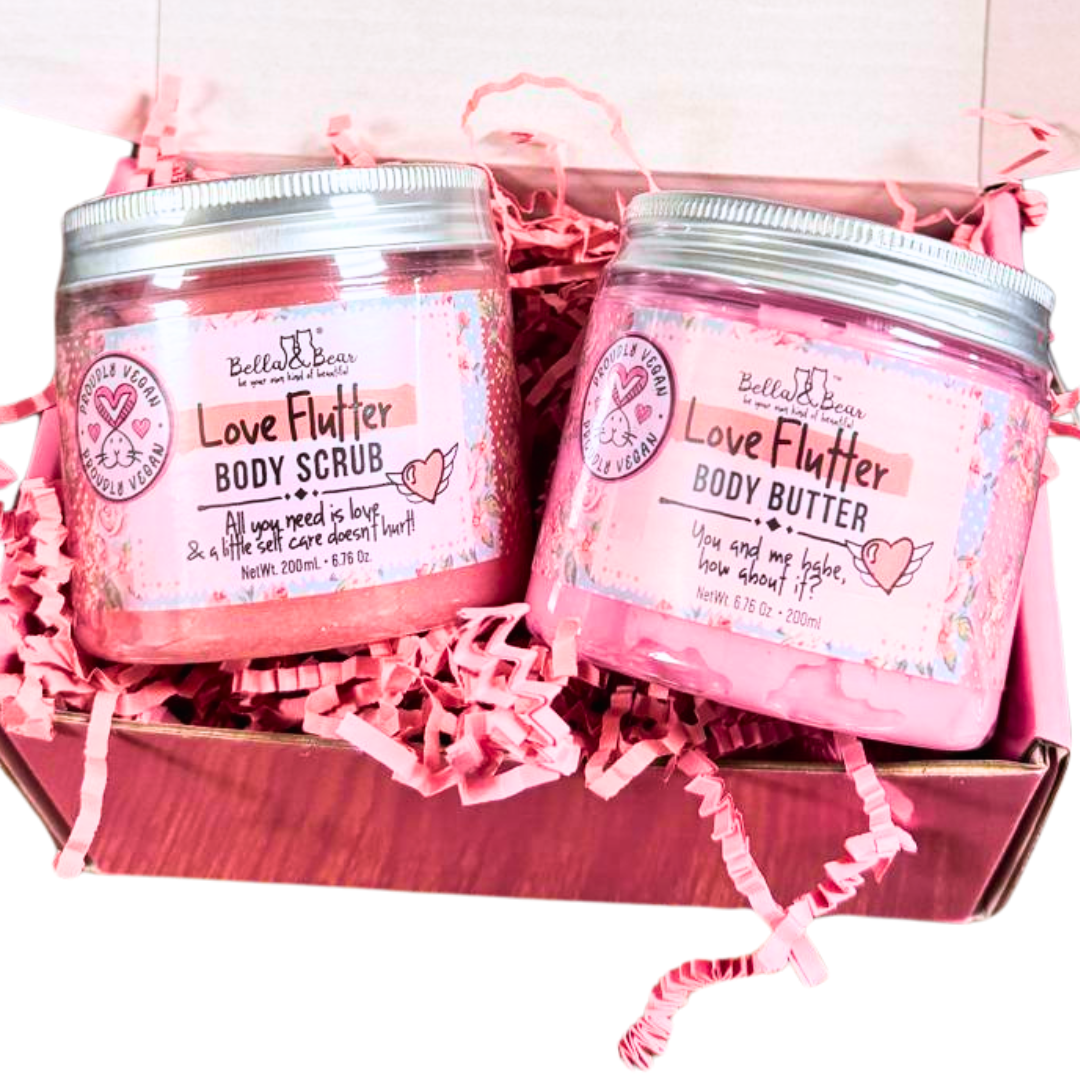 Bella & Bear - Wholesale Soap Set - Love Flutter Gift Set | Body Scrub | Body Butter | Women2