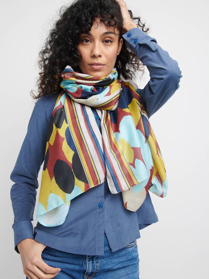 Foulard à motif graphique Enrang Anis PACK X3 pour la vente par MADE IN SENS