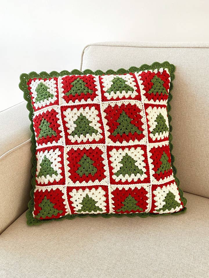 Vintage gehaakte kerstkussenhoes set #2 voor wholesale door Honey Art and Nature