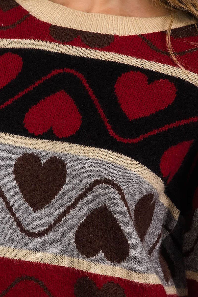 PULLOVER COLORBLOCK MULTI PRINT SWEATER for wholesale on Faire3