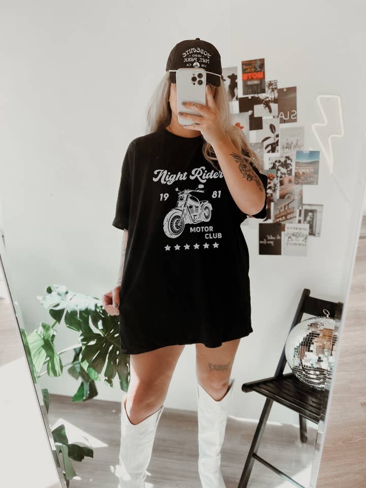 Night Rider Motor Club Tee (Black) for wholesale by LOLA MAGNOLIA