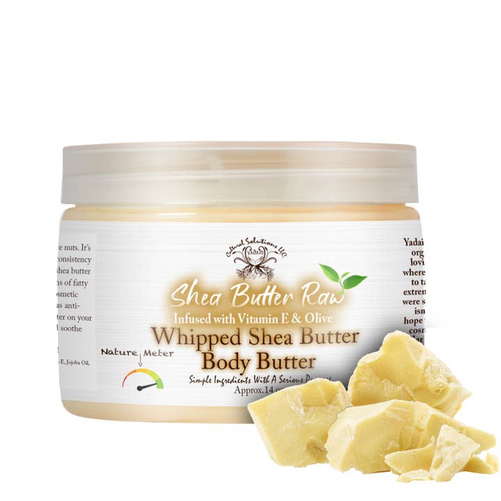 Beurre corporel au beurre de karité cru fouetté au beurre de karité (environ 14 oz) pour la vente par Yadain Cultural Solutions LLC.