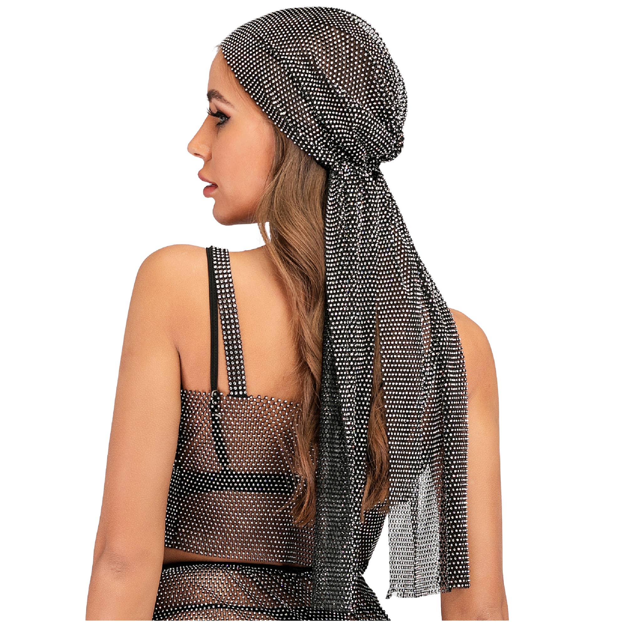 Western Fashion – wholesale Fashion headband – women's – Mesh Rhinestone Headpiece0