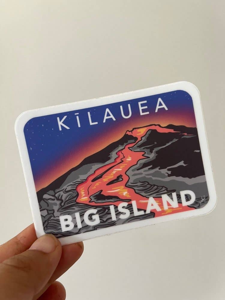 Island Stickers & More / Yuriko J. Design - Vente Autocollant - Autocollant Big Island Kilauea - Série Hawaï2