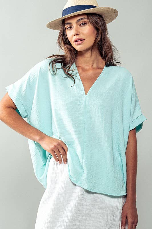 Urban Daizy - Vente T-shirt – femme - Haut à col en V Breezy Airflow-SS36