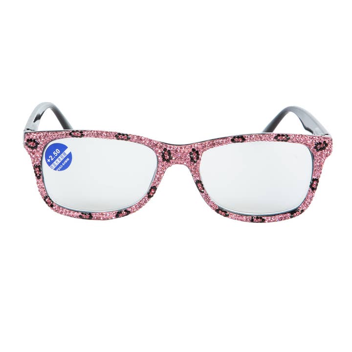 Ole – Engroshandel Briller - Dame – Håndlavet Rhinestone Square Reader G0351-Pink0