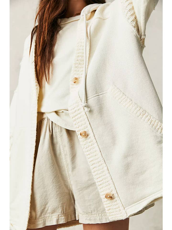 Lovesoft - Wholesale Coat - Women's - Contrast Knit Patchwork Hooded Functional Coat