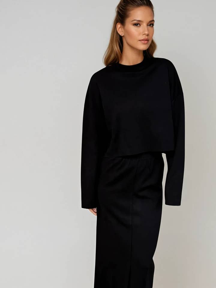 Sunday Set in Black LuxeFlow for wholesale by PRIV Collections