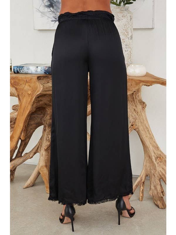 VENTI6 - Vendita all'ingrosso Pantalone - Donna - PANTALONI A GAMBA LARGA CON ORLO A FRANGE IN SETA ITALIANA (6109)19