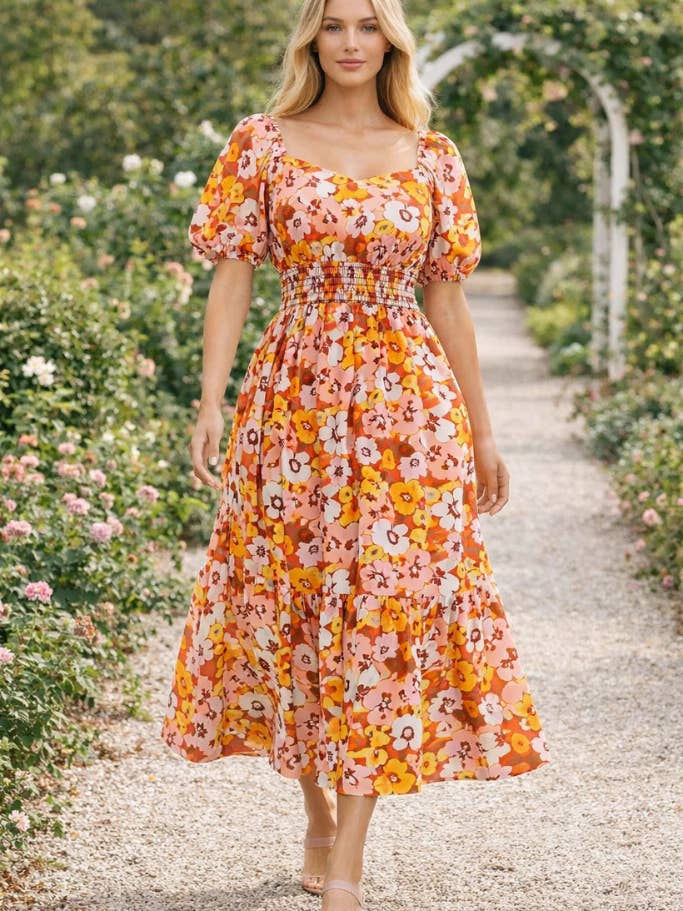 R603570 Floral Mid Dress for wholesale by Rokoko by Dazz