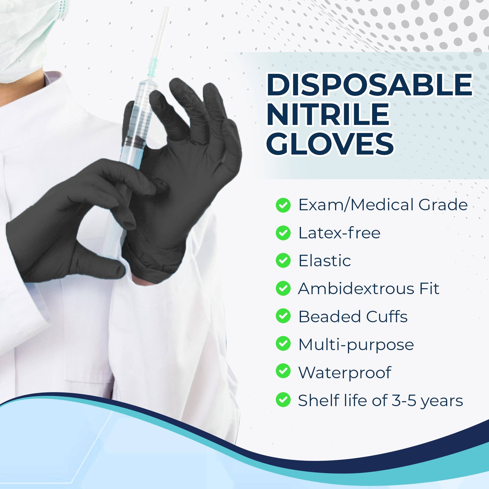 Concentric Health Alliance - CHA Supply - Wholesale Gloves - Unisex - CHA Premier Nitrile Exam Gloves 4 mil - Black1