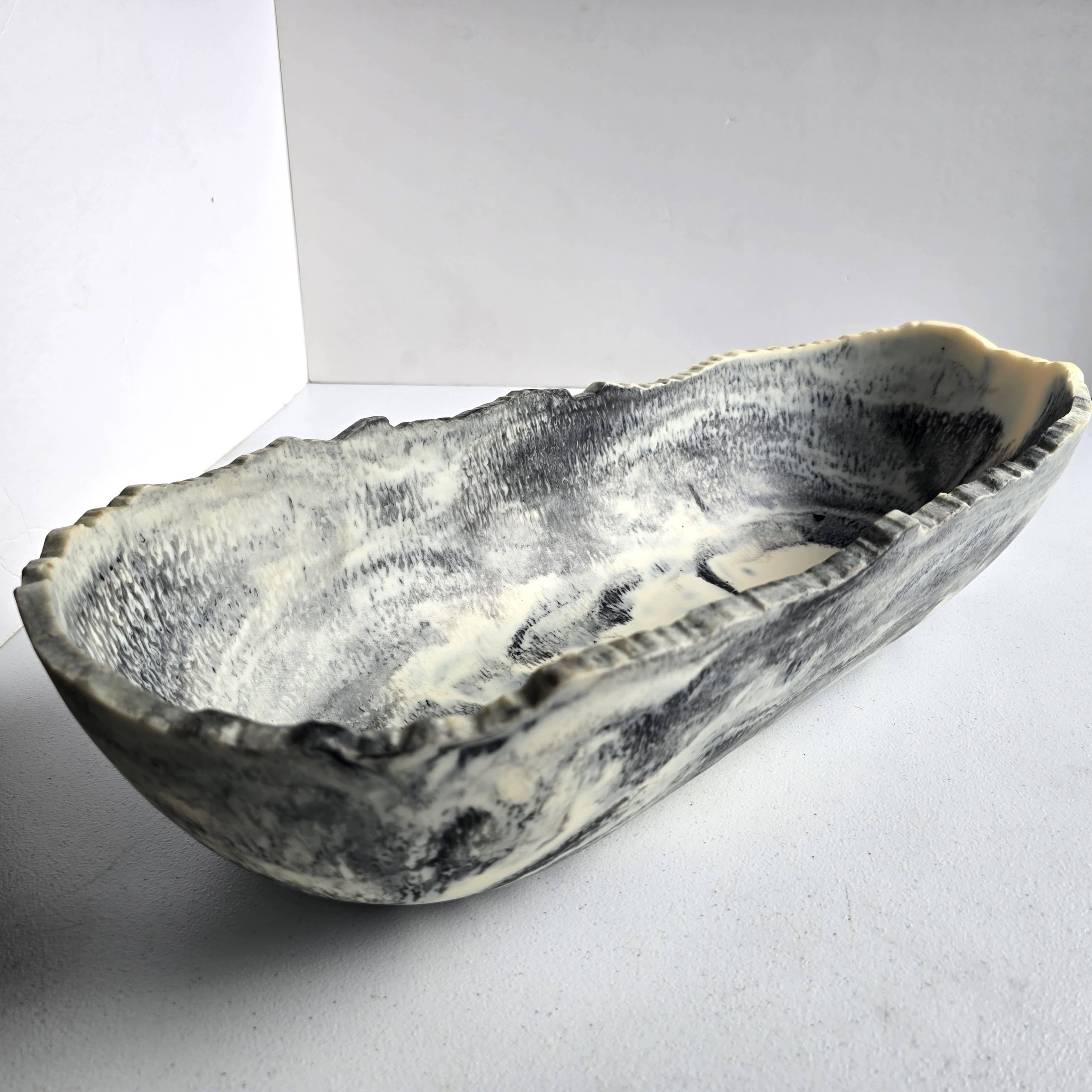 Gibb & Daan - Wholesale Serve Bowl - Large Resin Trough - Entryway Catchall - Decorative Bowl10