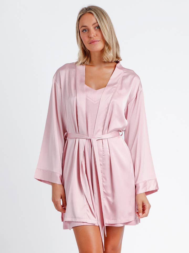 SATIN BANDS DRESSING GOWN for wholesale by ADMAS