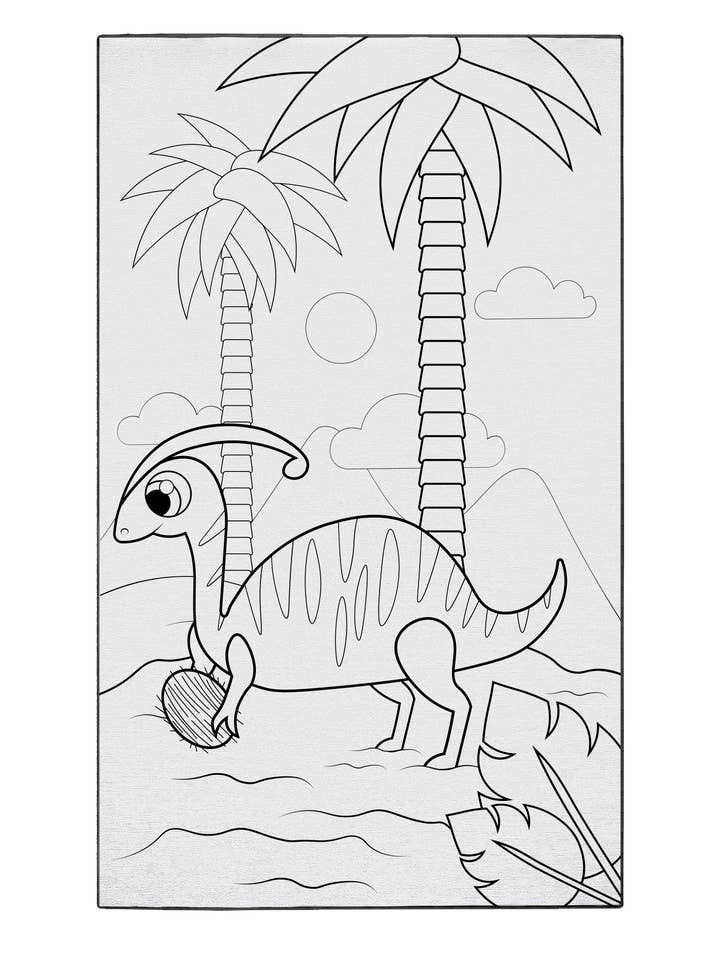 Parasaurolophus Playtime pour la vente par Coloring Rugs
