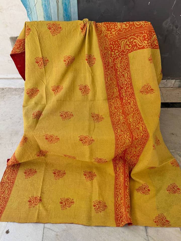 Colchas Antigas Kantha Antigas Cobertores de Algodão Vintage por atacado de bhavnas boutique