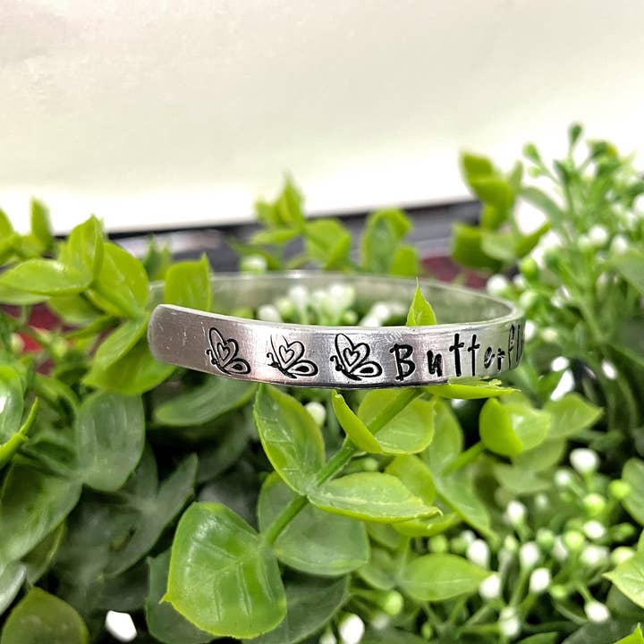 Handmade by Marlayna - Wholesale Cuff Bracelet - Butterflies Appear when Angels are Near Hand Stamped Cuff Bracelet5