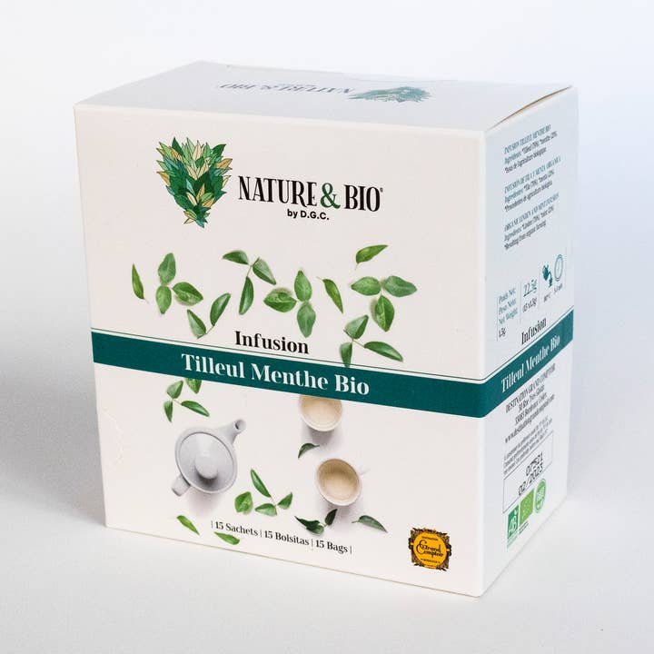 Infusion Tilleul Menthe Bio x15 infusettes Nature&Bio By pour la vente par Destination Grand Comptoir