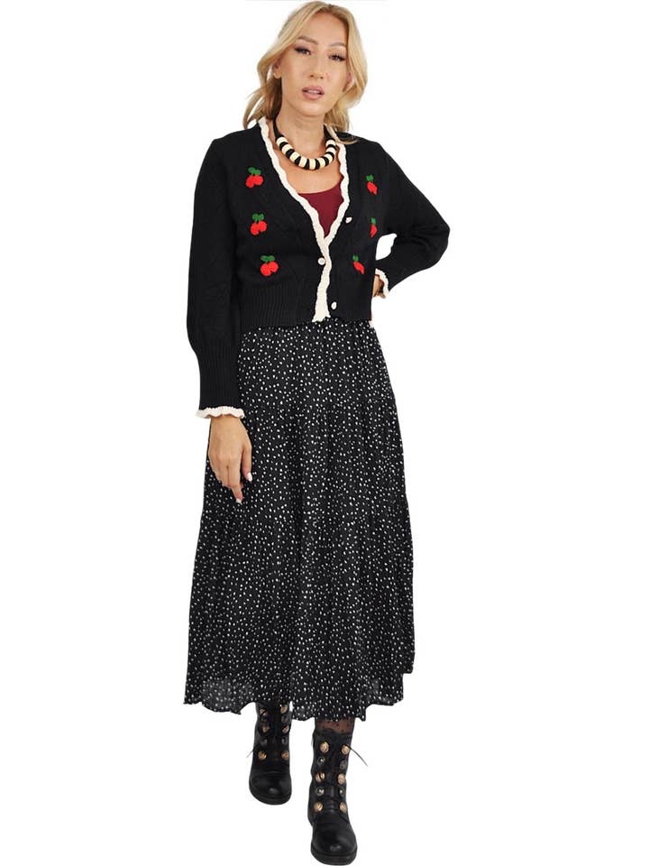 Cárdigan de punto en cerezo negro para venta al por mayor de Kalimera Clothing Athens