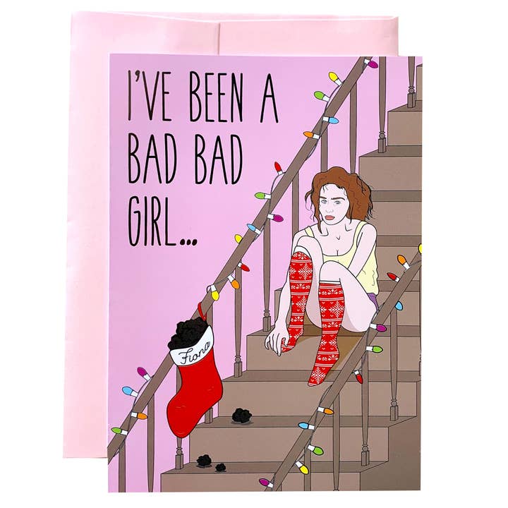 Krystan Saint Cat - Wholesale Christmas Card - Fiona Apple 90s Grrrl Holiday Christmas Greeting Card1