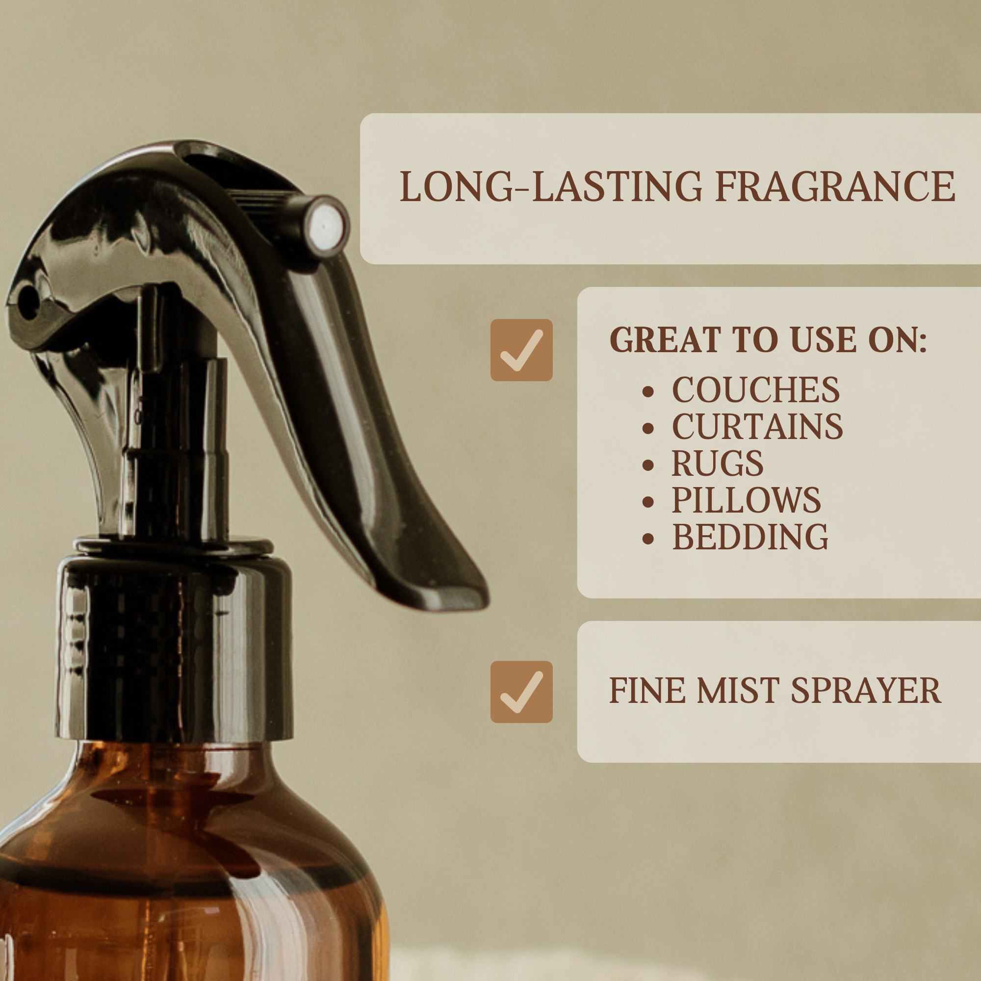 Rustic Rays Candle Co. - Wholesale Room & Linen Spray - Sandalwood & Saffron Room Spray - 4 oz Amber Glass Bottle2