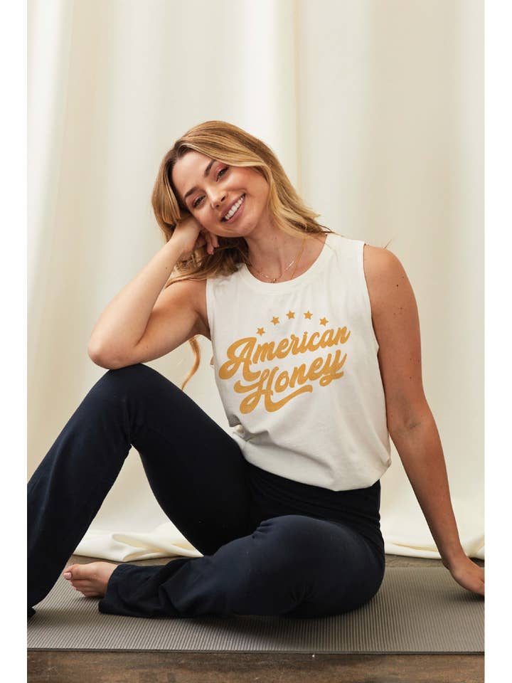 OAT COLLECTIVE - Wholesale Tank Top - Women's - AMERICAN HONEY Mineral Graphic Tank Top3