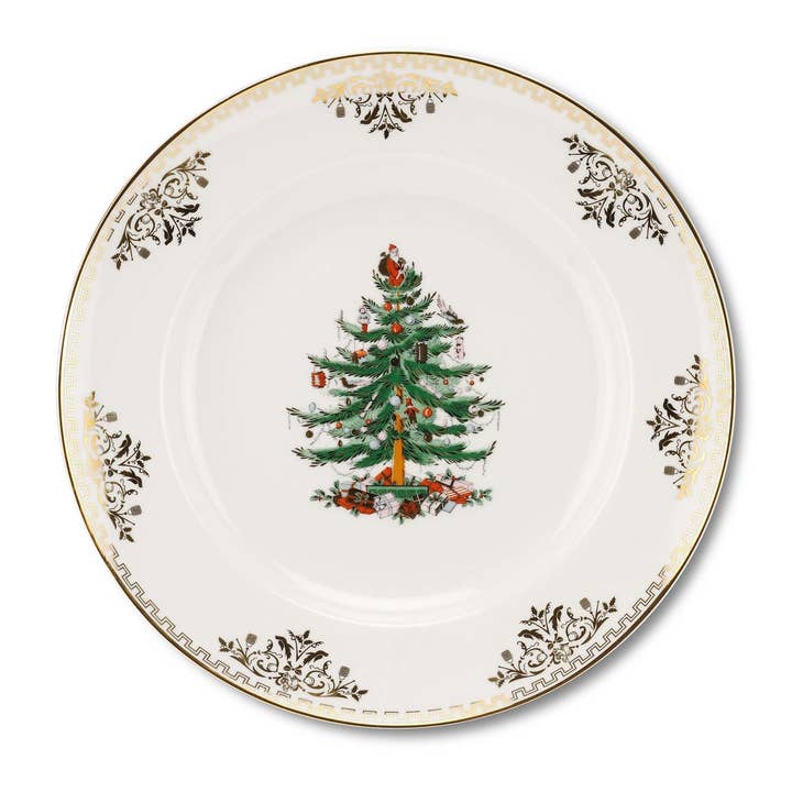Spode Christmas Tree Gold Dinner Plate 10.5" for wholesale by Portmeirion, Spode, Pimpernel, Nacthmann, Wrendale Designs