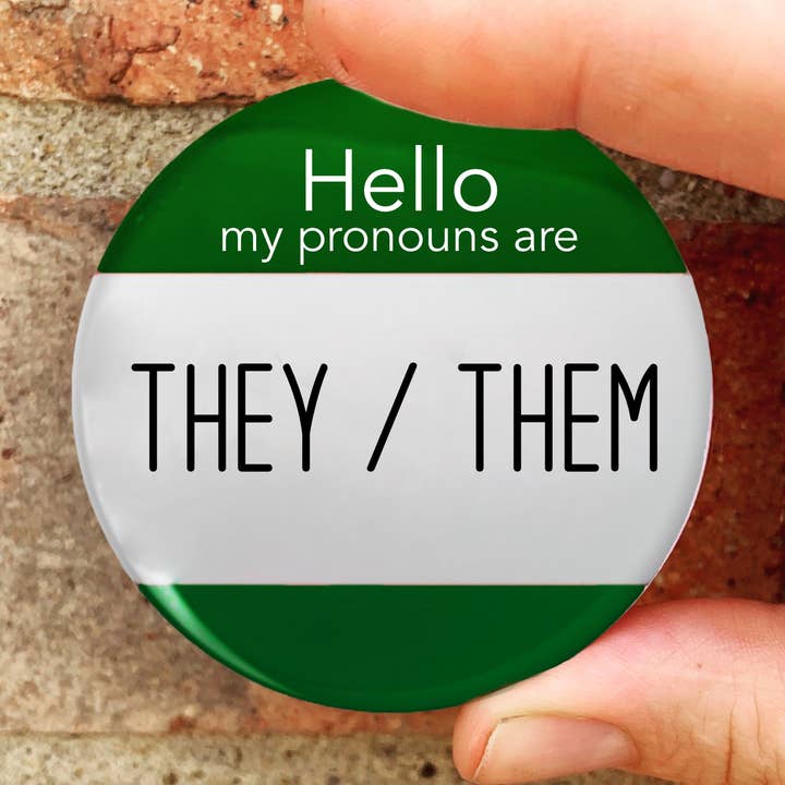 They/Them Personal Pronoun Pin Badge for wholesale by Colour Me Fun