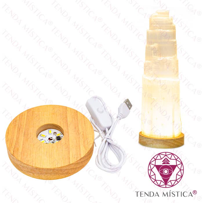 Tenda Mística - Wholesale Spiritual Stone/Crystal - Circular Yellow LED Base L