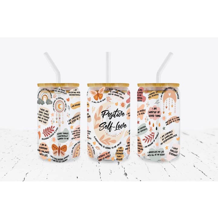 Verre à café glacé Positive Self Love pour la vente par Mz Creations