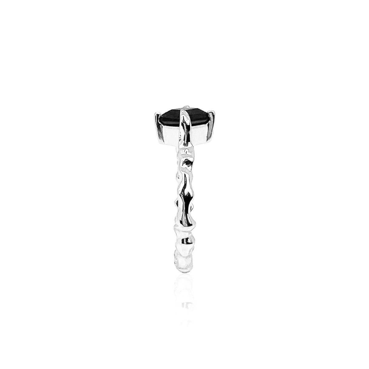 Shop Lausanne - Wholesale Cocktail/Statement Ring - Onyx Stem Ring Silver6