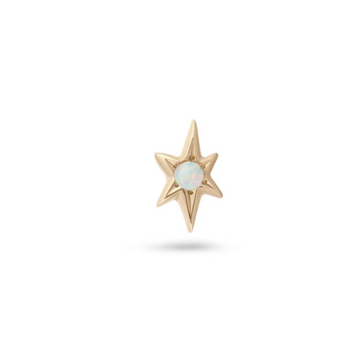 ZOHREH V. JEWELLERY - Wholesale Stud/Post Earrings - Opal Star Flat Back Earring 14k Gold